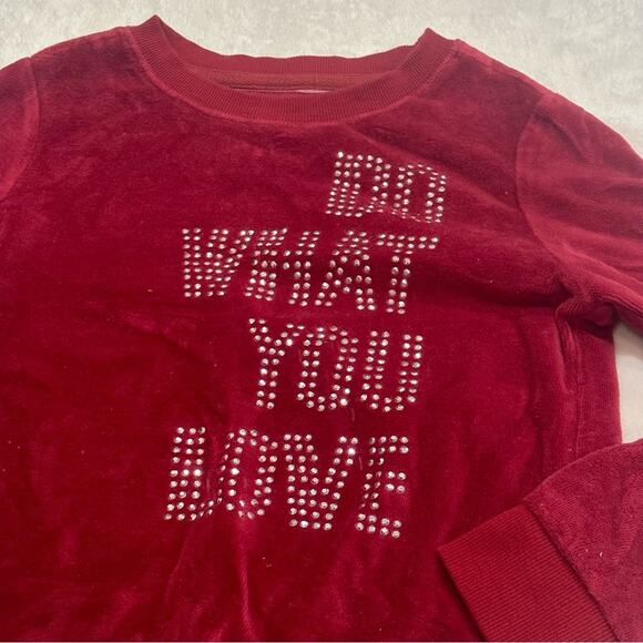 Girls Velour Sweatshirt sz 8 Red Girl's Sweatshirt - Picture 4 of 5